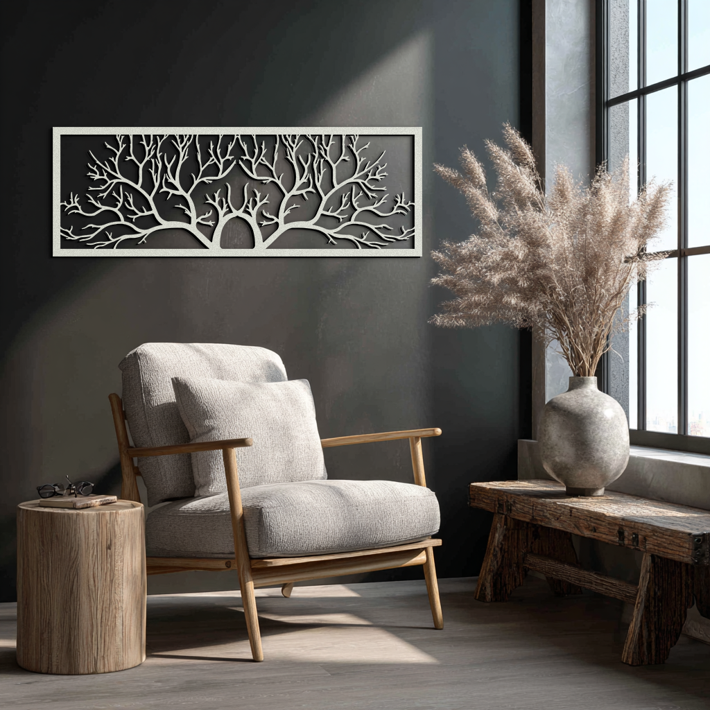 Tree of Life Metal Wall Art - Large Horizontal Steel Wall Decor - KAF025