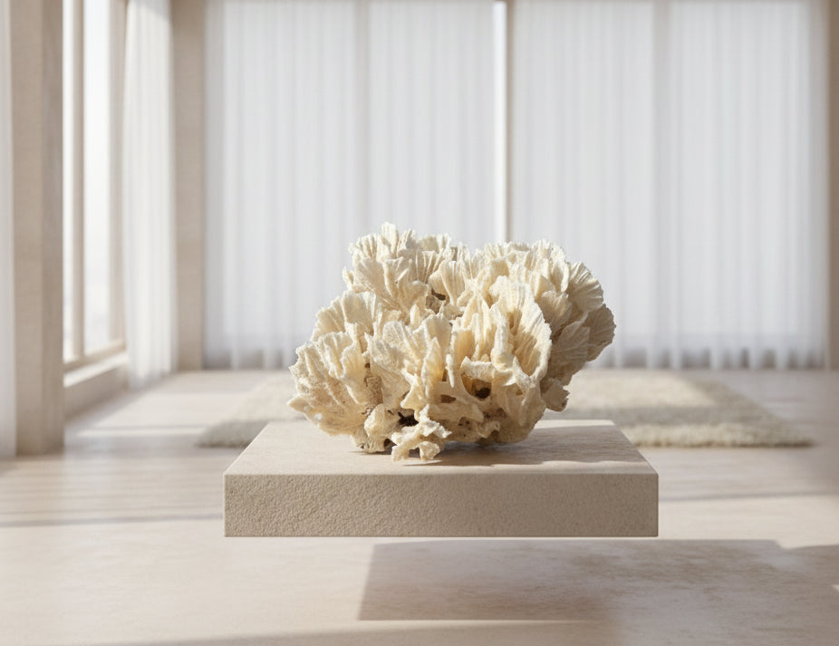Vintage Rugosa Coral Specimen - Coastal Home Decor (Pachyseris rugosa)