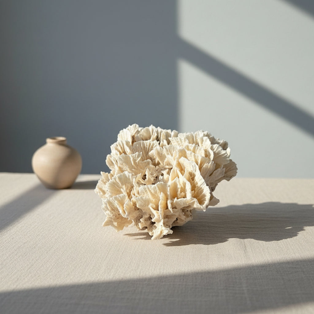 Vintage Rugosa Coral Specimen - Coastal Home Decor (Pachyseris rugosa)