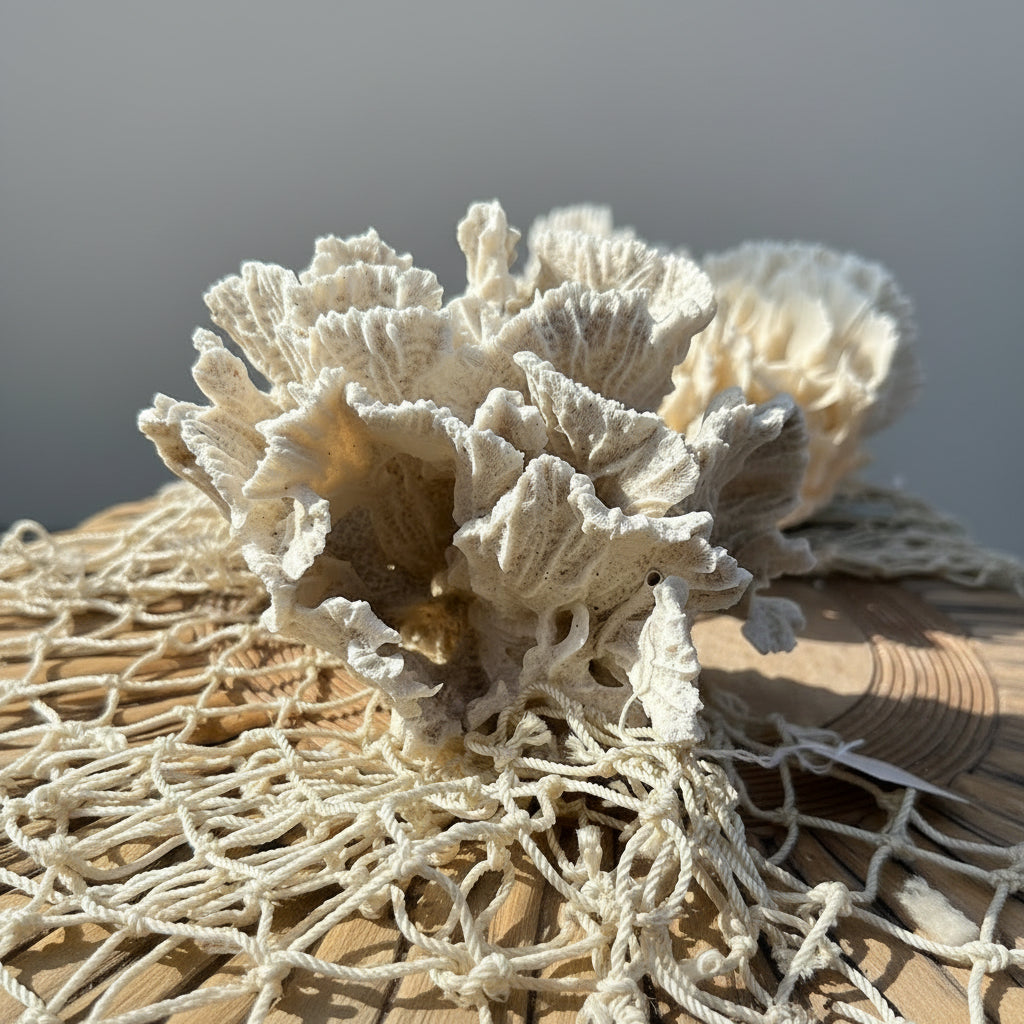 Vintage Rugosa Coral Specimen - Coastal Home Decor (Pachyseris rugosa)