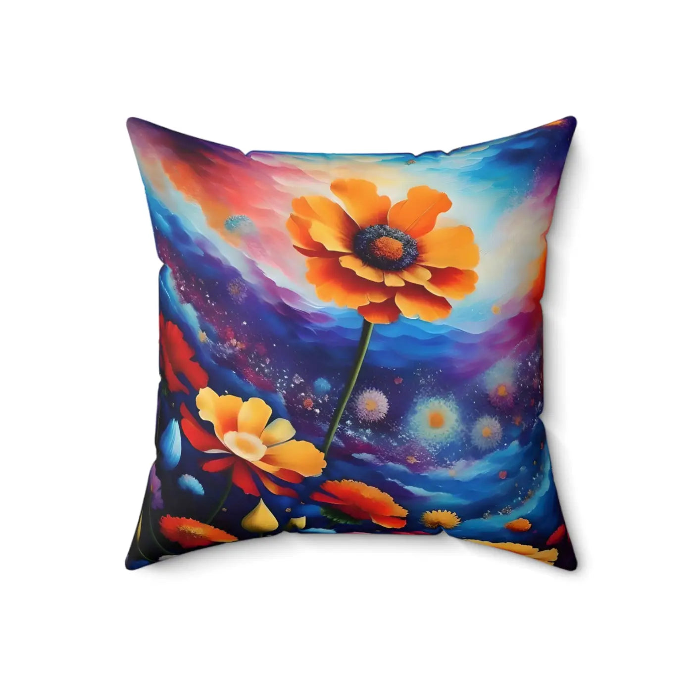 Floral Throw Pillow – Polyester Square Pillow - Dipaliz