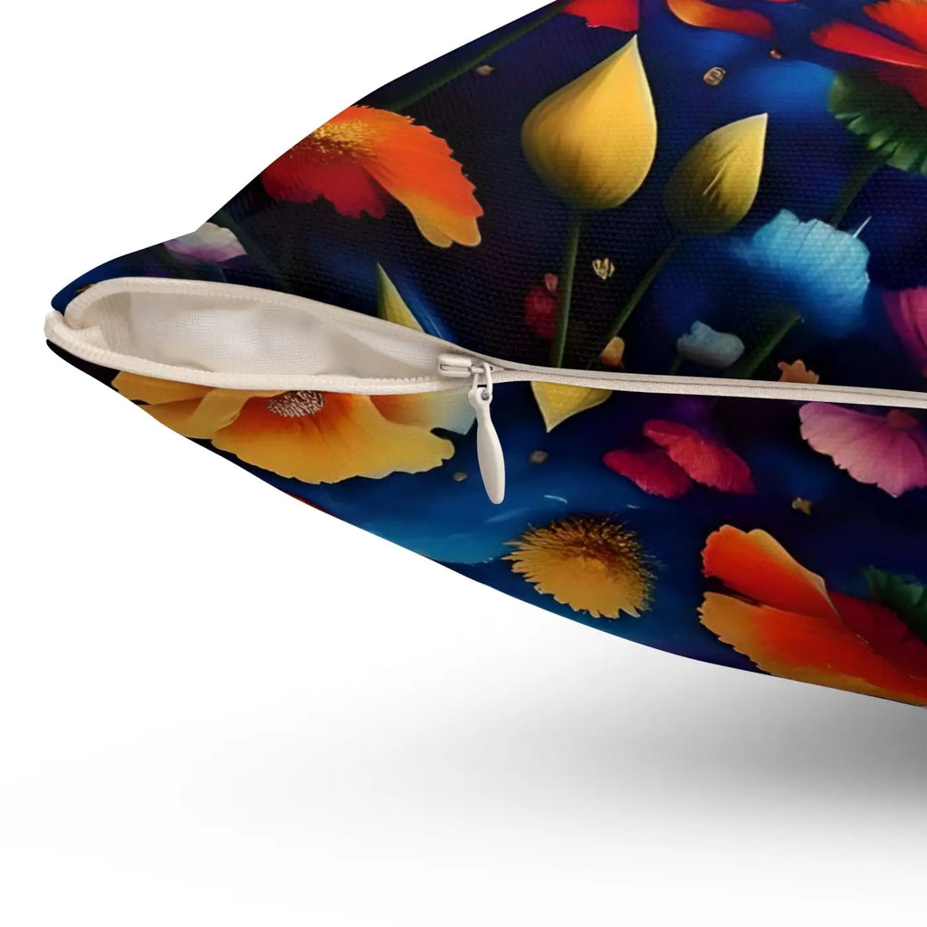 Floral Throw Pillow – Polyester Square Pillow - Dipaliz