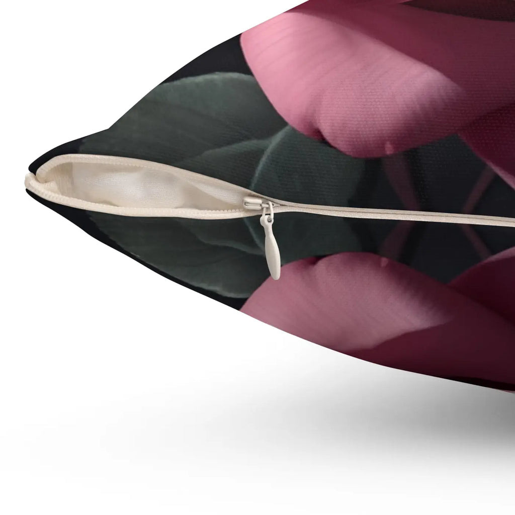 Pink Rose Throw Pillow – Polyester Square - Dipaliz