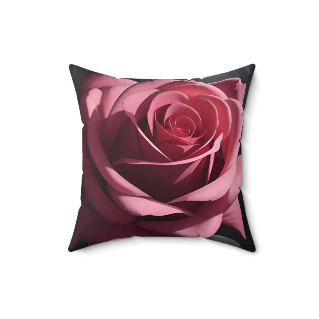 Pink Rose Throw Pillow – Polyester Square - Dipaliz