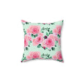 Pink Roses Throw Pillow – Polyester Square - Dipaliz