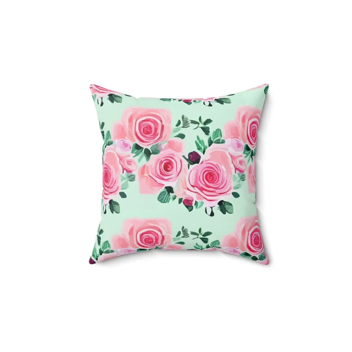 Pink Roses Throw Pillow – Polyester Square - Dipaliz