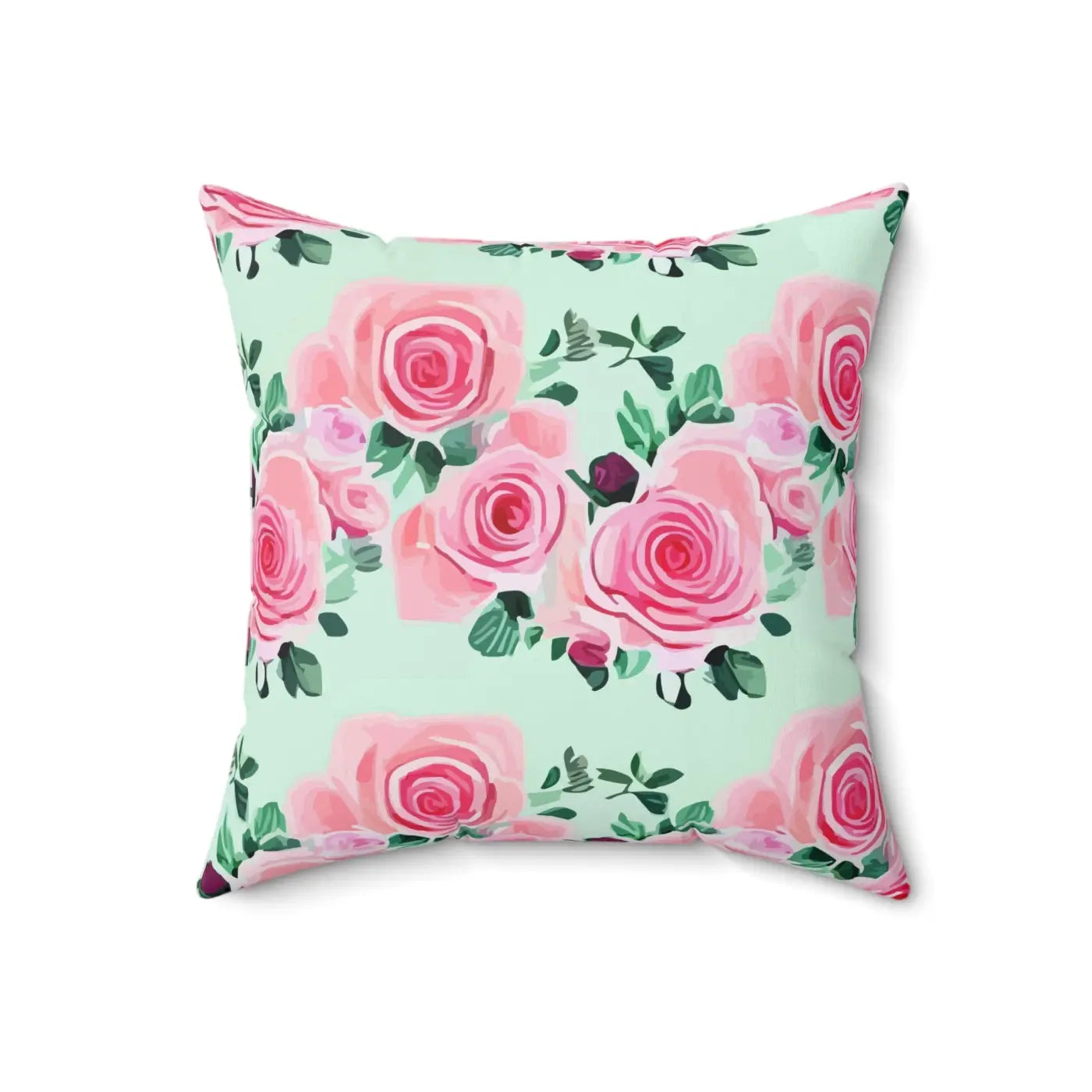 Pink Roses Throw Pillow – Polyester Square - Dipaliz