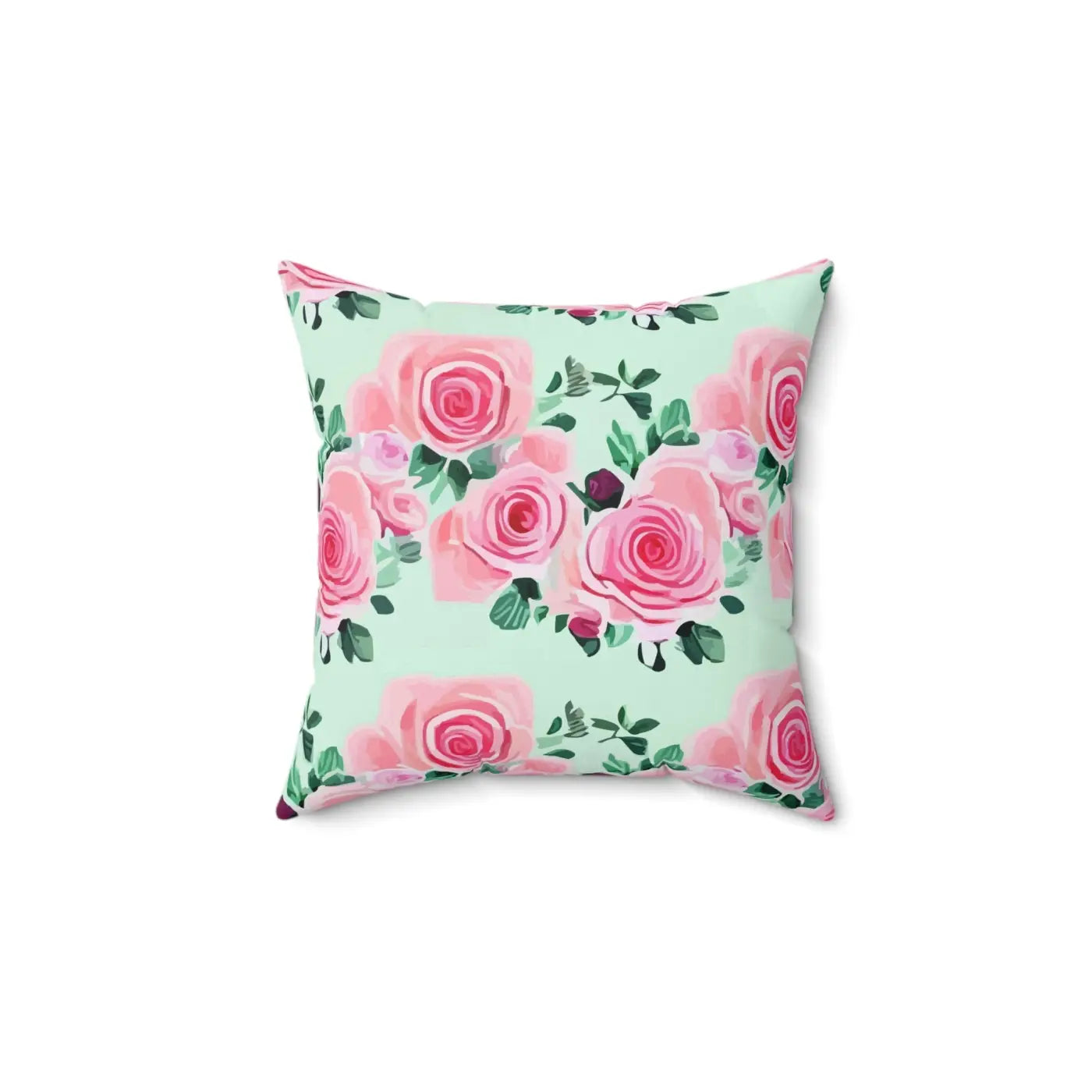 Pink Roses Throw Pillow – Polyester Square - Dipaliz