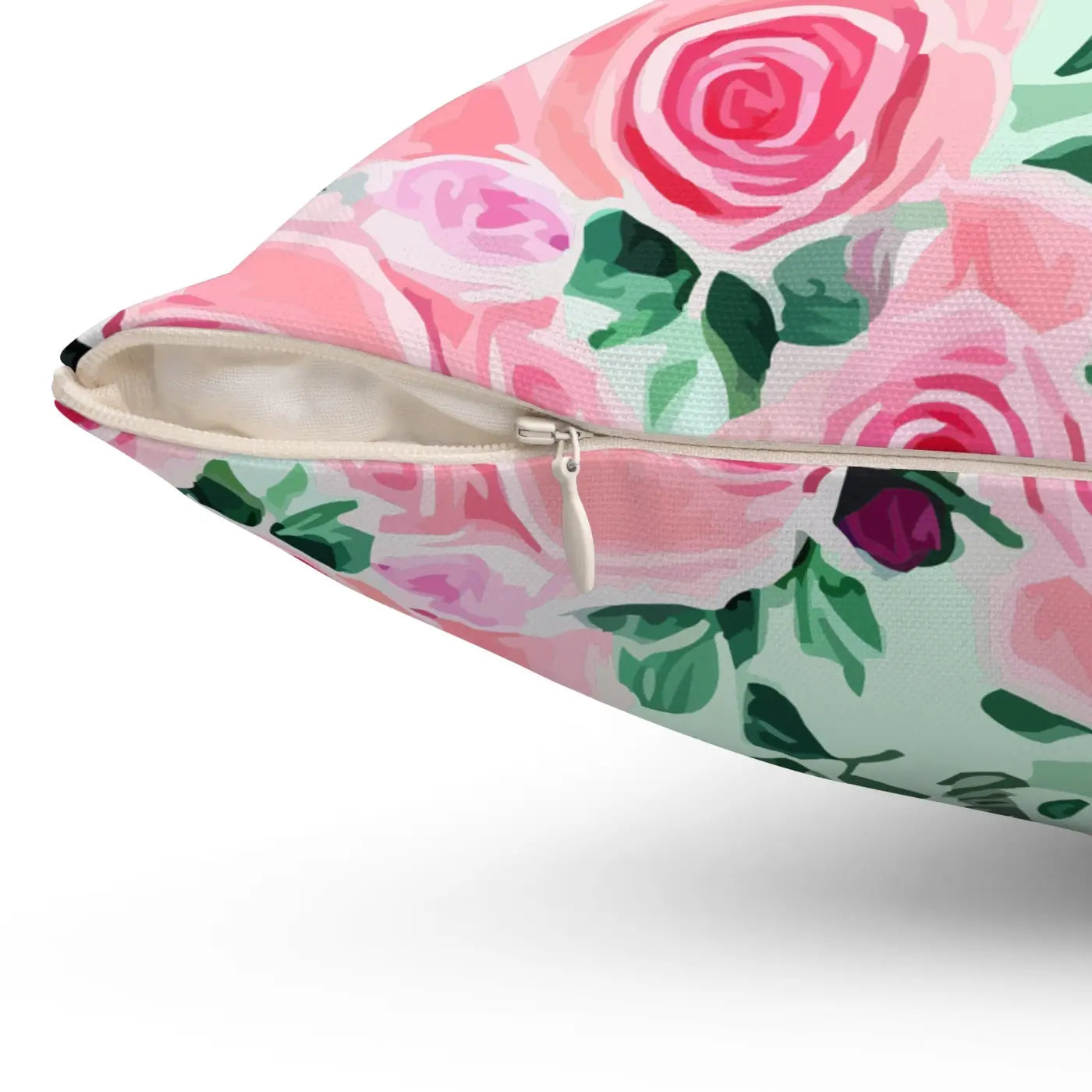 Pink Roses Throw Pillow – Polyester Square - Dipaliz