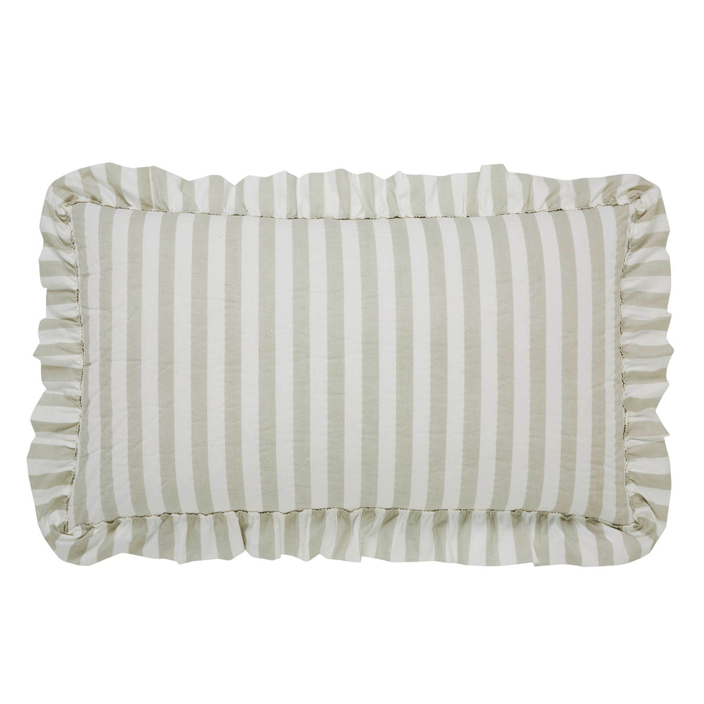 Finders Keepers Ruffled Grey Stripe 6pc Quilt Bundle - Luxury King
