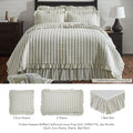 Finders Keepers Ruffled Grey Stripe 6pc Quilt Bundle - Luxury King
