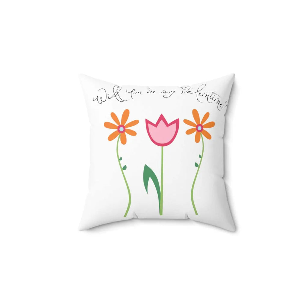 Floral Throw Pillow – Spun Polyester Square - Dipaliz