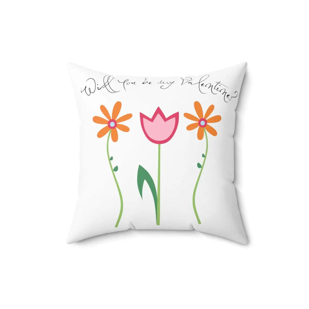 Floral Throw Pillow – Spun Polyester Square - Dipaliz