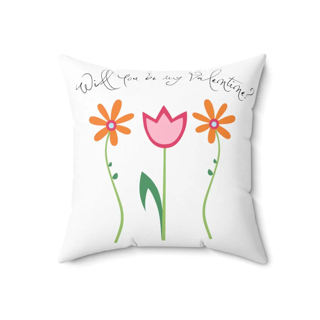 Floral Throw Pillow – Spun Polyester Square - Dipaliz