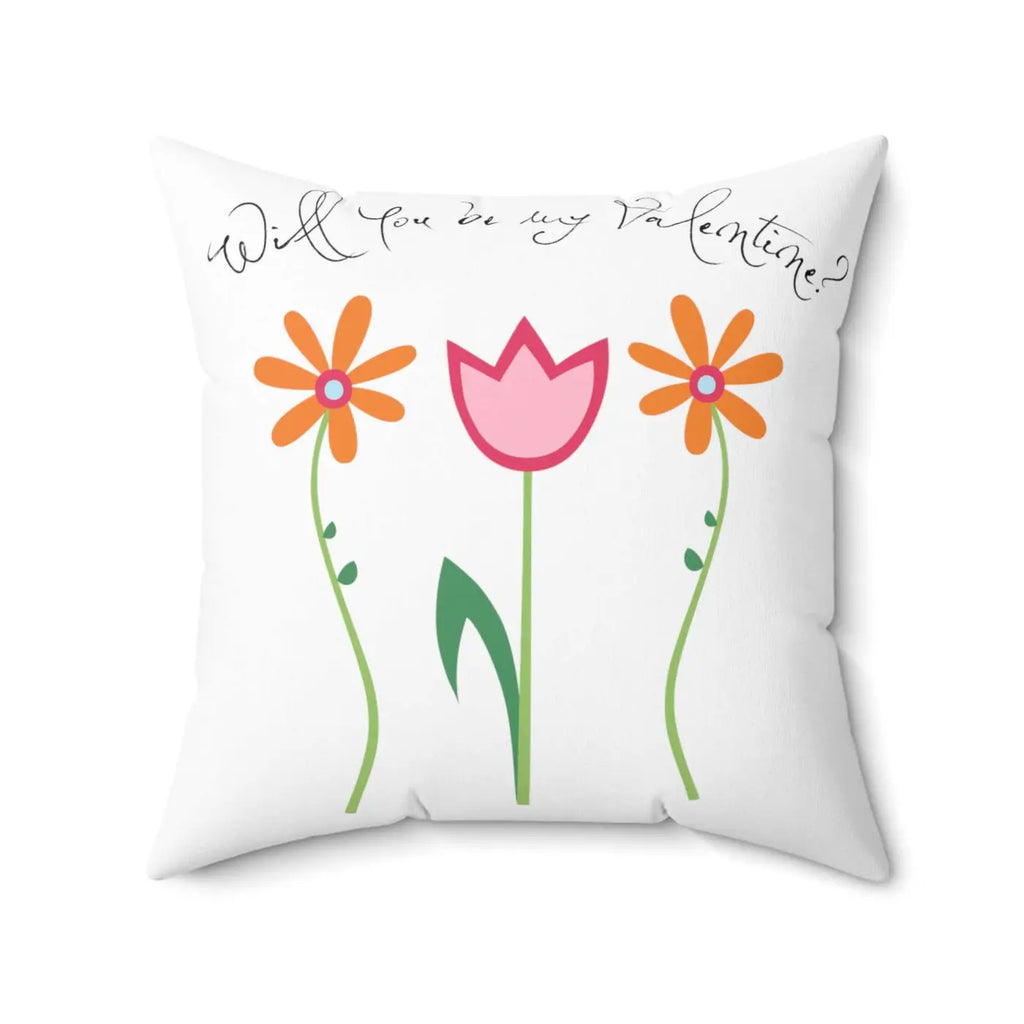 Floral Throw Pillow – Spun Polyester Square - Dipaliz